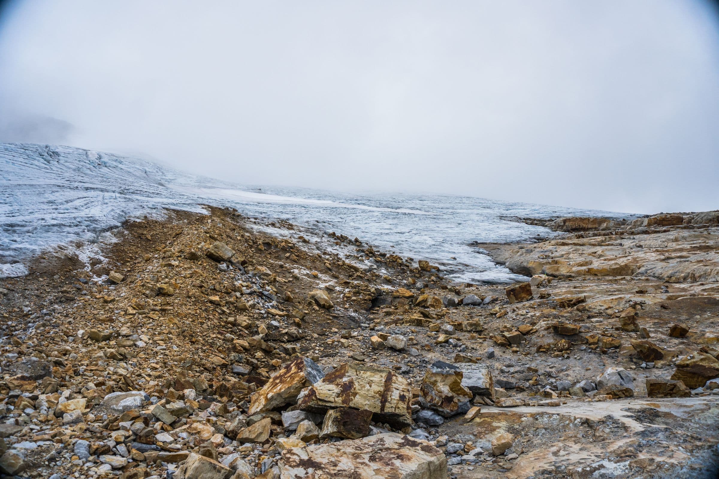 Dramatic rocky and snowy landscape in El Cocuy National Park, Colombia.